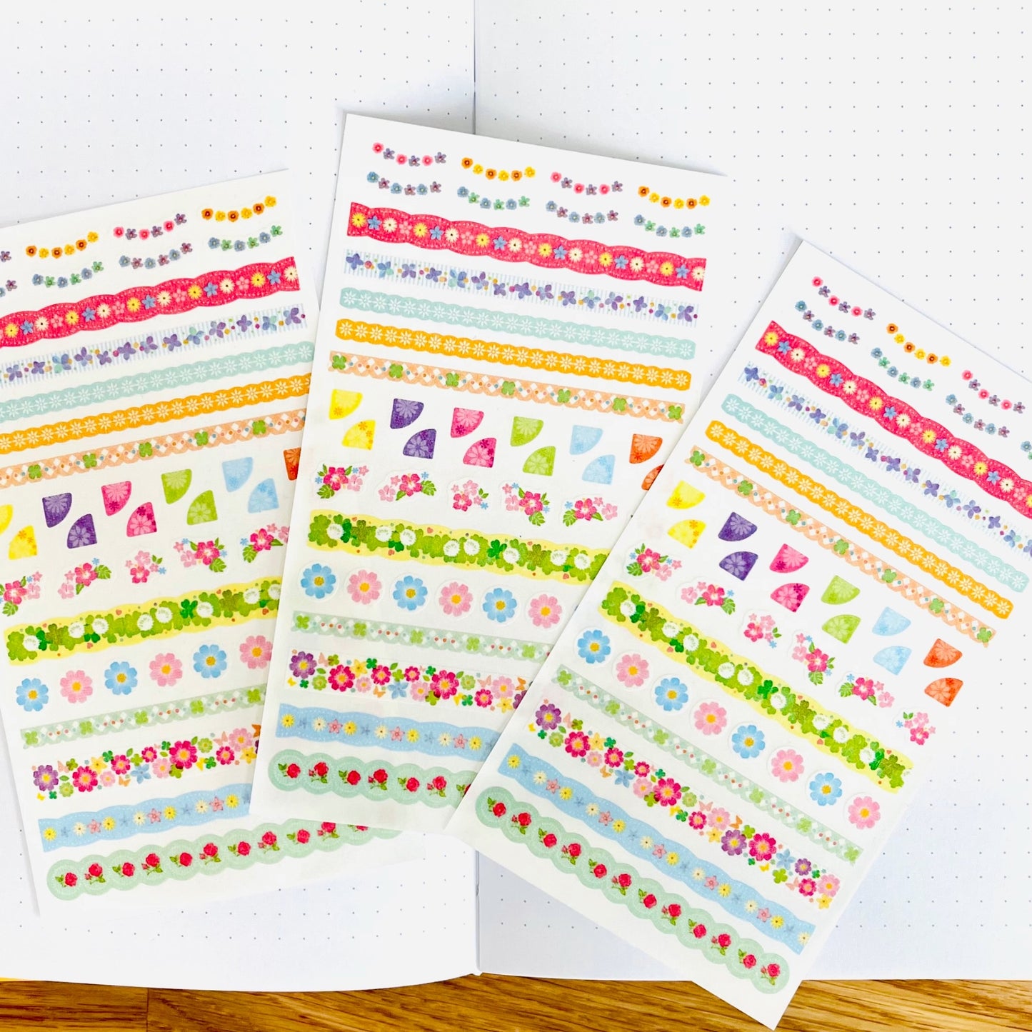 Bullet Journal Stickers (Flowers) - Pack of 3