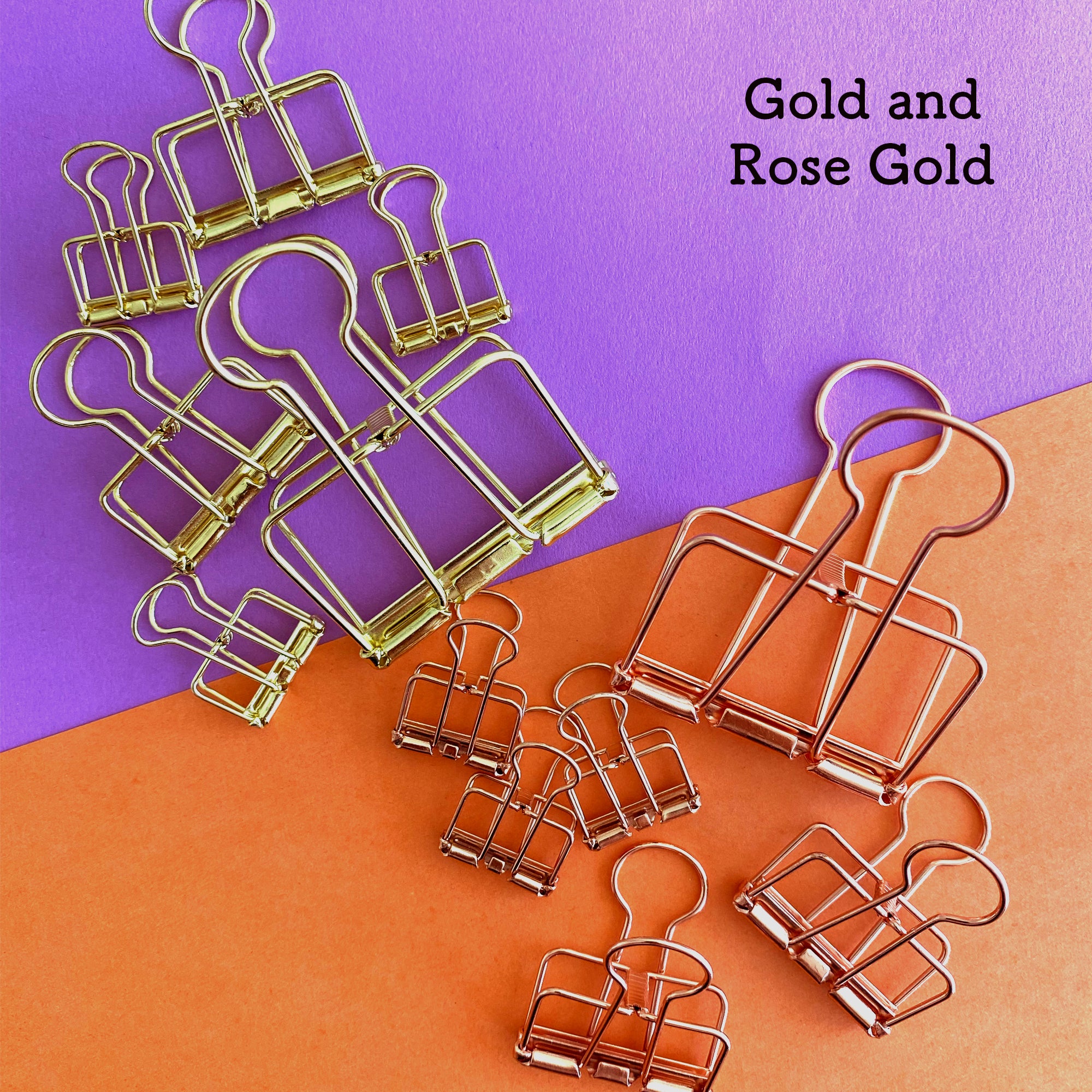 10 Pcs Colored Binder Clips Gold Dovetail Multi-function Clamps Hallow-out  Design Elliot Folder Stainless