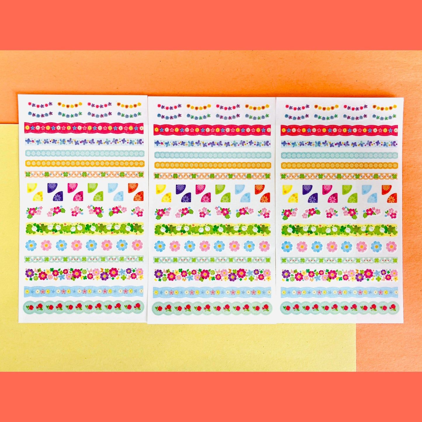 Bullet Journal Stickers (Flowers) - Pack of 3