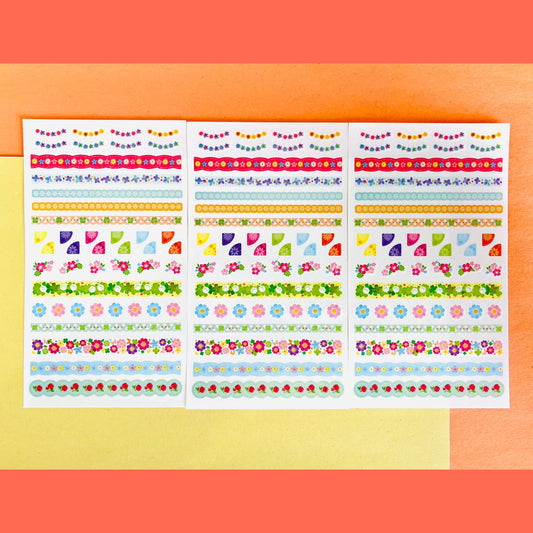 Bullet Journal Stickers (Flowers) - Pack of 3