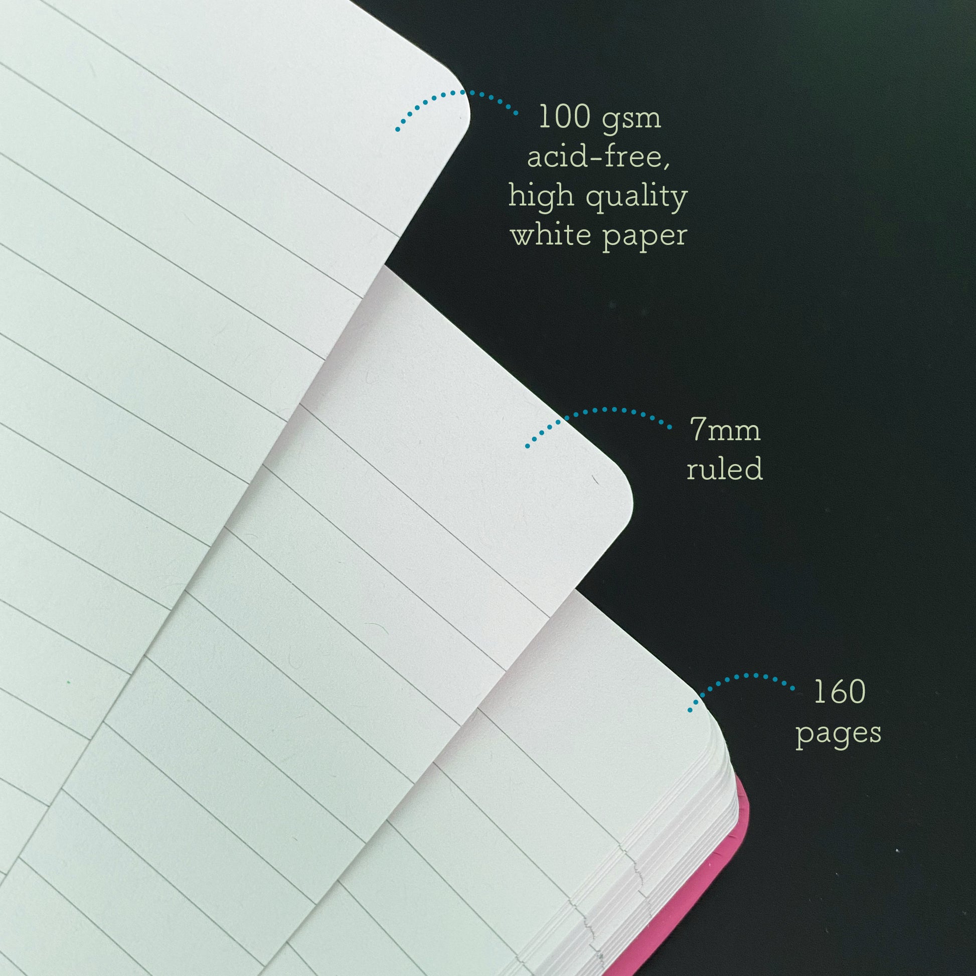 Ruled Lined Notebook Mountparker chill purple matcha green cheerful orange colour lined journal