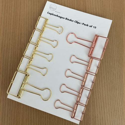 10 Pcs Colored Binder Clips Gold Dovetail Multi-function Clamps Hallow-out  Design Elliot Folder Stainless