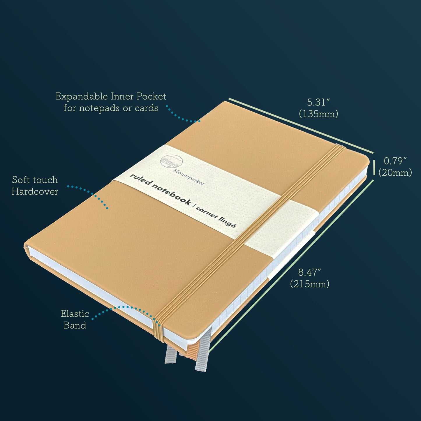 Ruled Lined Notebook Mountparker chill purple matcha green cheerful orange colour lined journal classic black macchiato brown modern grey soft touch hardcover A5