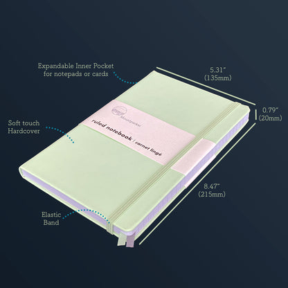 Ruled Lined Notebook Mountparker chill purple matcha green cheerful orange colour lined journal classic black macchiato brown modern grey soft touch hardcover A5