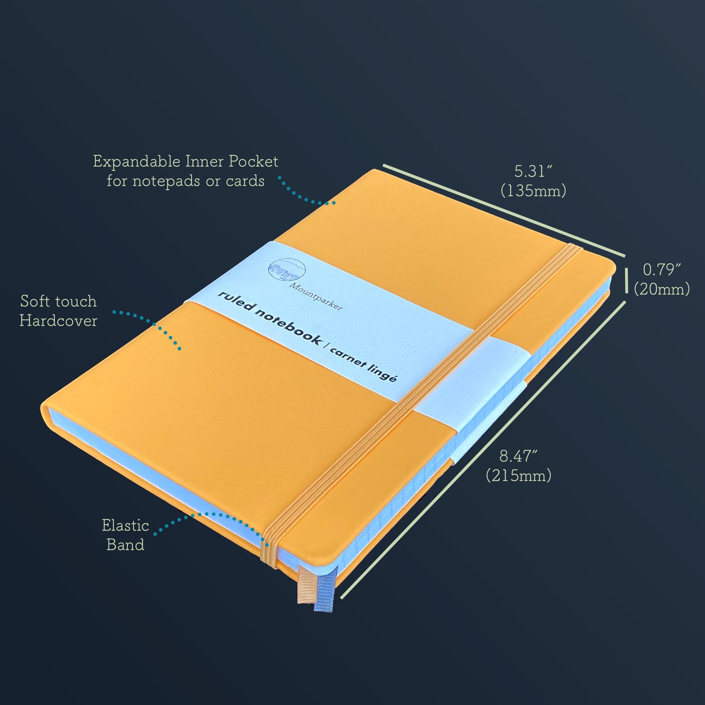 Soft-touch Hardcover Ruled Notebook (Cheerful Orange)